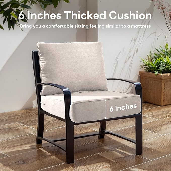 6" Thicker Outdoor Chair Cushion 4 Sets - Image 3