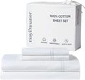 100% Natural Cotton Bed Sheets | 500 TC Single-Ply Sateen Weave Full Size by MayilManor