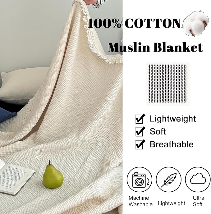 MorroMorn 100% Cotton Muslin Blanket - Image 3