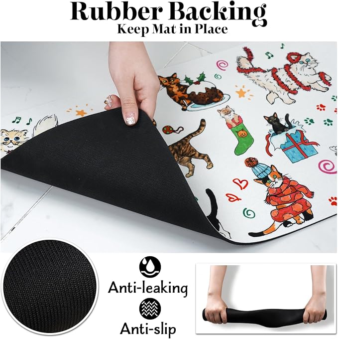 Dog Food Mats for Floors, Absorbent Dog Bowl Mats for Food and Water, Quick Dry - Image 6