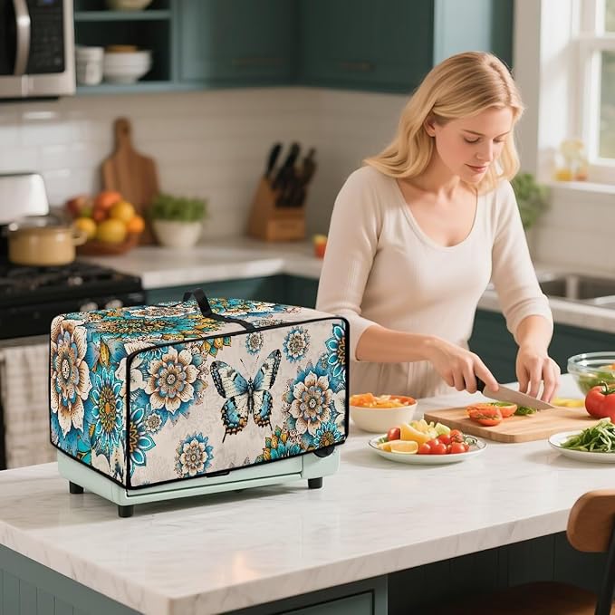 Microwave Oven Dust Cover Waterproof Polyester-Linen Fabric Microwave Oven - Image 4
