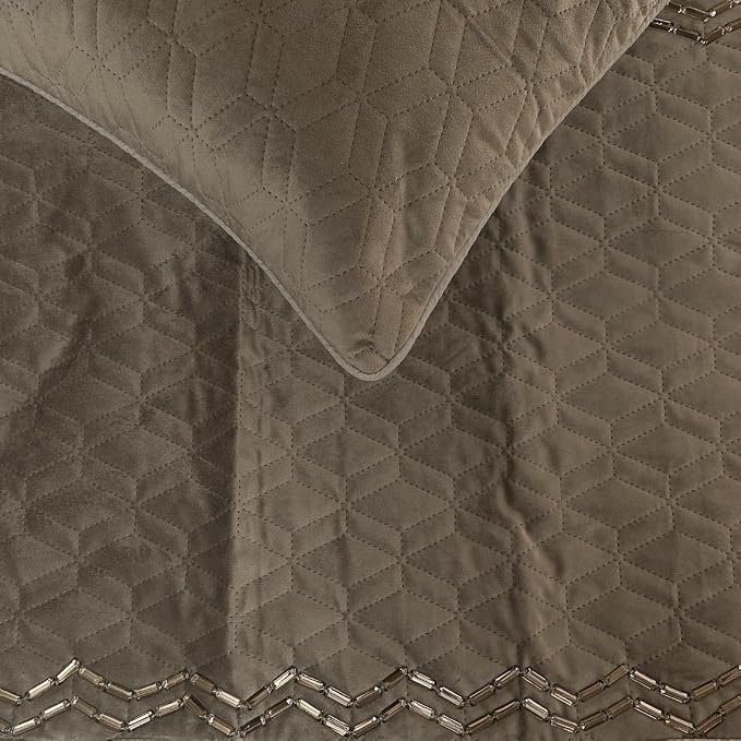 The HomeCentric King Queen Twin Gray Handmade Full 68"x18" Bed Runner - Image 3