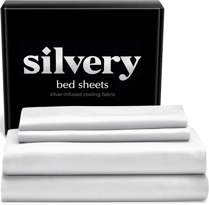 Silvery Silver Infused Bed Sheets Set by Silvery
