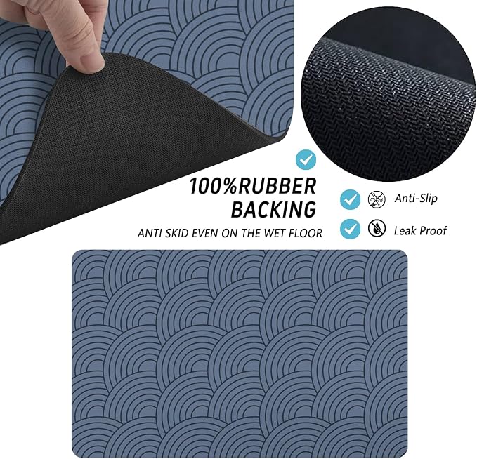 Dog Food Mat for Floors, Absorbent and Quick-Drying Pet Cat Food Mat, - Image 7
