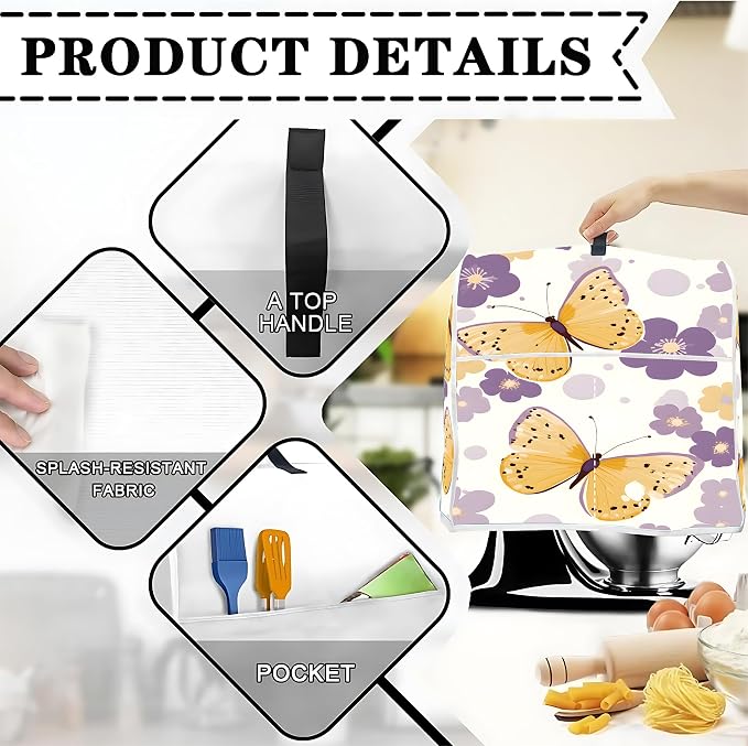 Mixer Dust Cover for 6-8 Qt Stand Mixer, Cloth Cover - Image 3