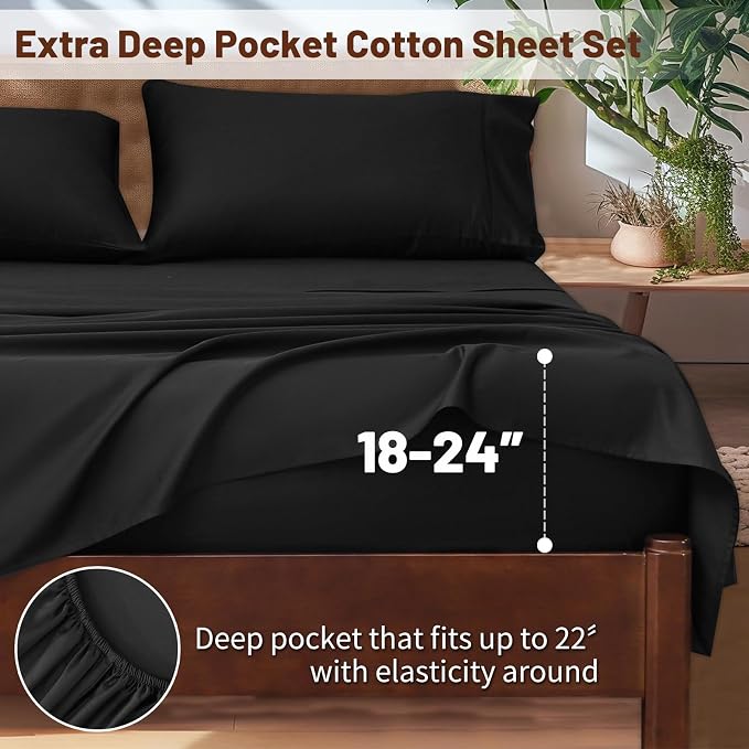 Extra Deep Pocket Queen Sheets 18-24 Inch 1000 Thread Count 100% Egyptian - Image 2