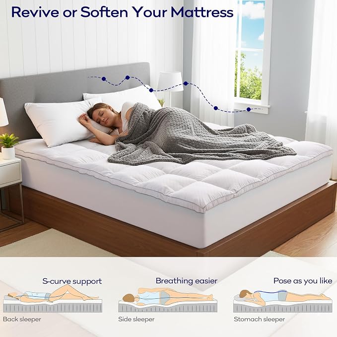 OLANLY Dual-Layer 4 Inch Twin Size Memory Foam Mattress Topper - Image 3