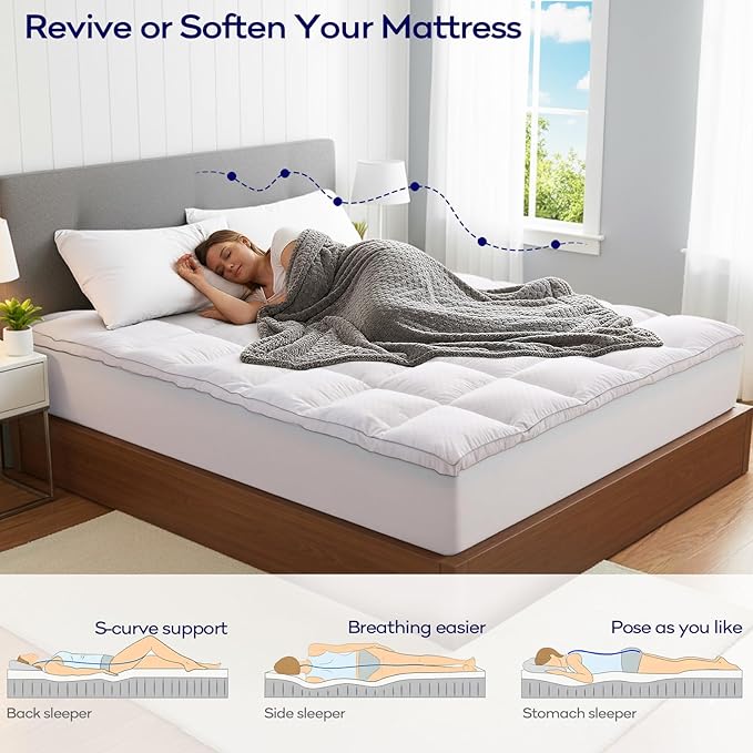 OLANLY Dual-Layer 4 Inch Twin XL Size Memory Foam Mattress Topper - Image 3