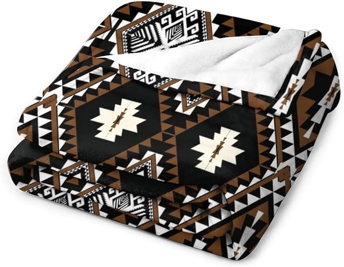 Rustic Western Throw Blanket, Southwestern Bohemian Ethnic Style Native Aztec - Image 3