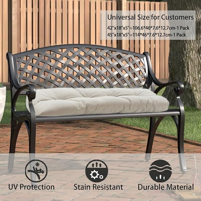 FUNHOME Outdoor Bench Cushion 45 x18 inch - Image 4