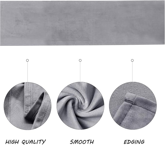 BALCONY & FALCON Velvet Table Runner 14"x71" Silver Gray Luxury Machine - Image 2