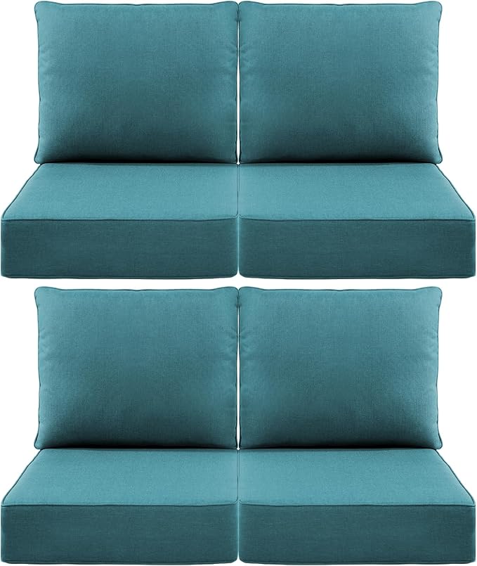 Luxury 6" Outdoor Cushions for Patio Furniture, Fade Resistant Couch Chair by Pugire