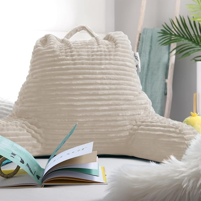 Nestl Reading Pillow with Shredded Memory Foam, Luxe Cut Plush Back Pillow - Image 8