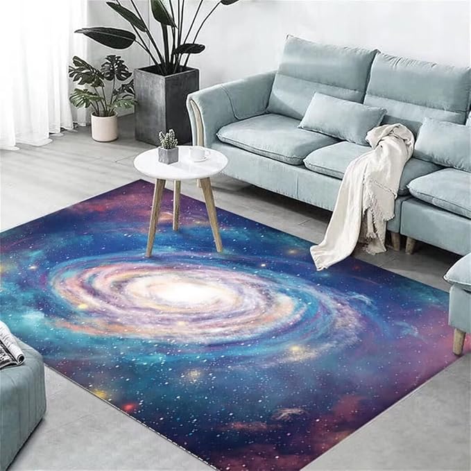 3D Blue Purple Galaxy Rugs for Bedroom Living Room 5x8 ft Soft Kitchen Floor by Home