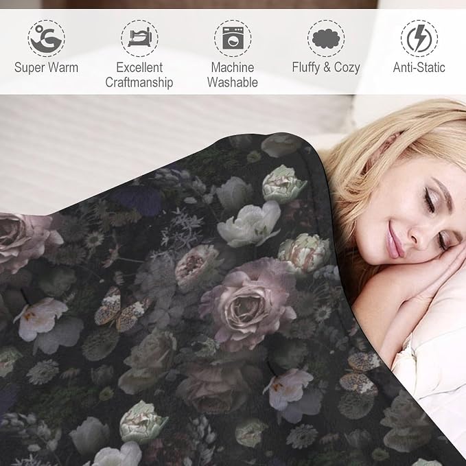 Vintage Gothic Floral Blanket - Image 4