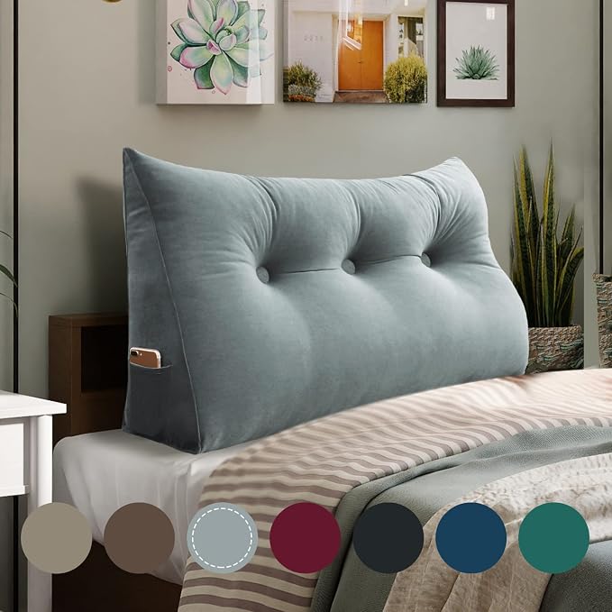 Wedge Headboard Pillow Dorm Room Reading Pillow Back Support by HOMECOZY