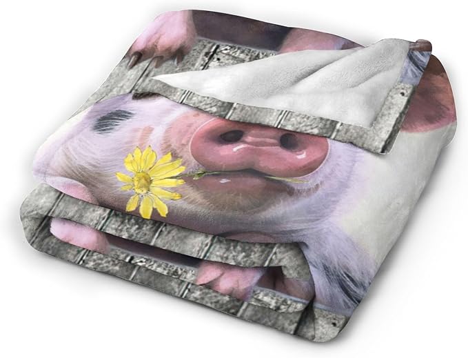 Funny Pig Farm Throw Blanket - Image 4