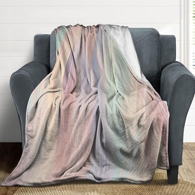 Fashion Gradient Blanket, Modern Abstract Art Colorful Pink Painting Strokes - Image 3