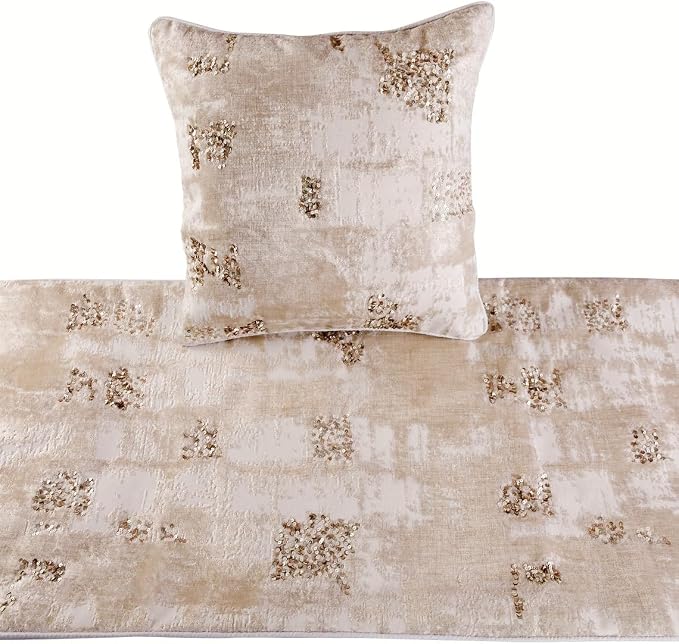 The HomeCentric Ivory Bed Runner Without Pillow Cover, Full Size 68"x18" - Image 2