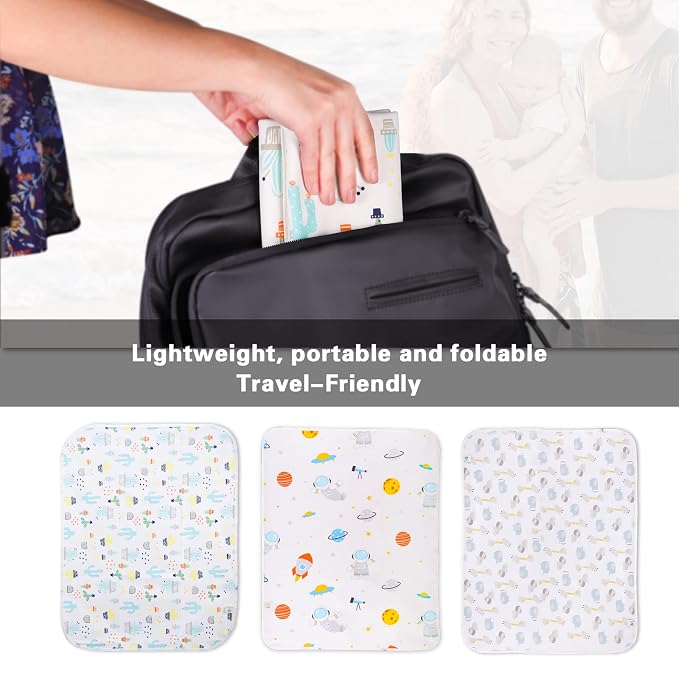 Baby Portable Changing Pad Waterproof Diaper Changing Mat Travel 3 Pack - Image 5