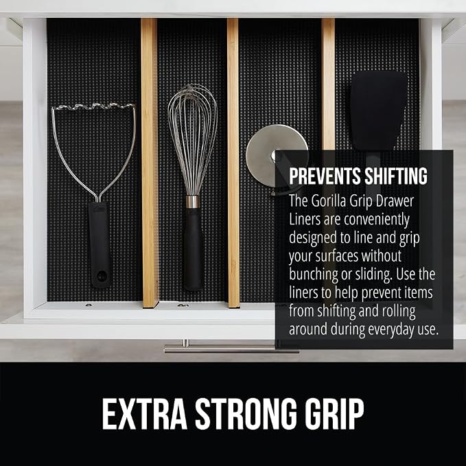 GORILLA GRIP powerGRIP Drawer Shelf and Cabinet Liner, Thick Strong Hold - Image 3