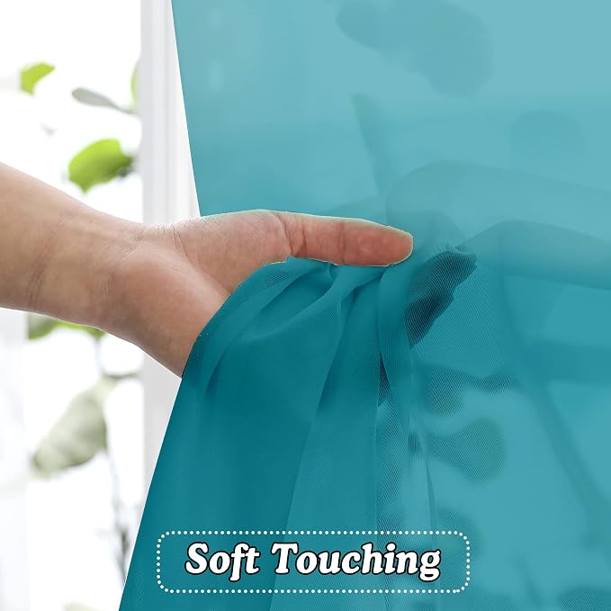 OVZME 2 Panels Sheer Window Curtain Panels 96" Length - Image 4