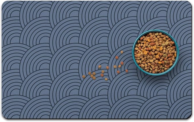 Dog Food Mat for Floors, Absorbent and Quick-Drying Pet Cat Food Mat, by QXWREL