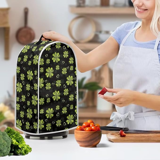 Talayituse Shamrock Heart Print Blender Dust Cover, Fingerprint Protection Cover - Image 3