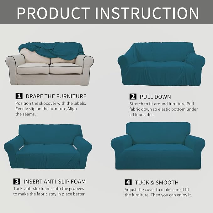 Easy-Going Stretch Loveseat Slipcover 1-Piece Sofa Cover Furniture Protector - Image 5