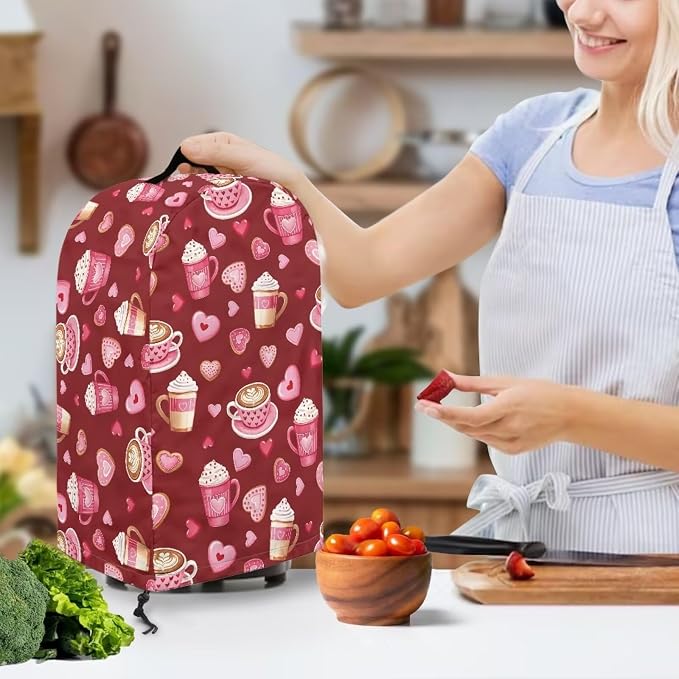 Romantic Kitchen Blender Dust Cover Red Food Processor Heat Dust Protection - Image 3