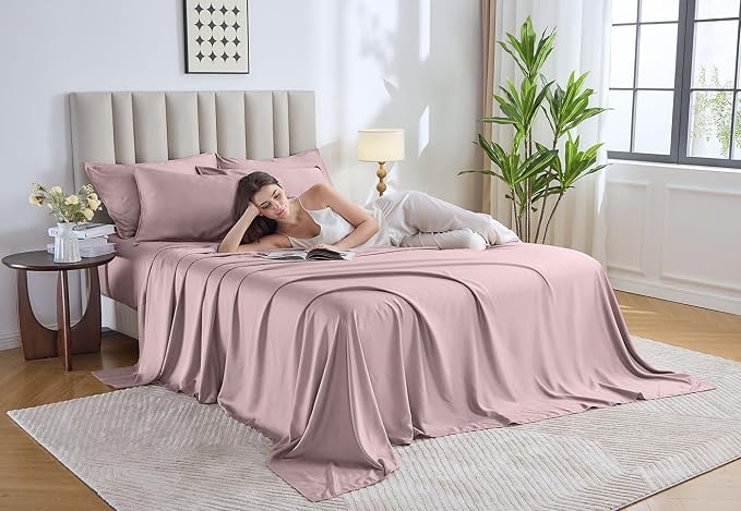 Pure Bamboo Queen Sheets, Genuine 100% Organic Viscose Derived from Bamboo Bed - Image 2