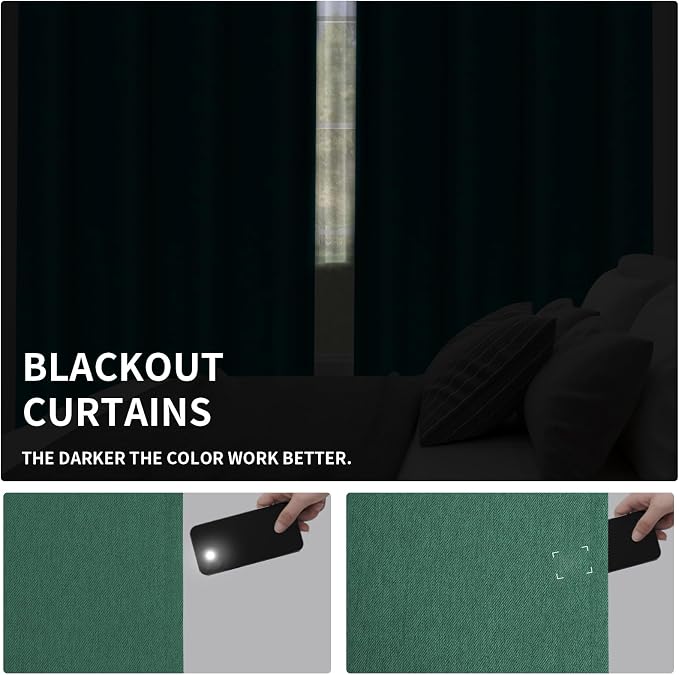 Easy-Going Linen Look Blackout Curtain Grommet Window Curtain Drapes - Image 4