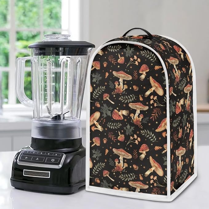 Mushroom Teal Blender Cover for Kitchen Countertop Modern Small Appliance Dust - Image 4