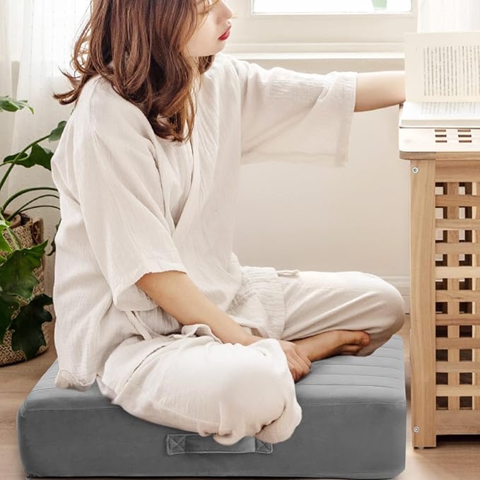 MeMoreCool Square Floor Pillow for Adults and Kids, Large Meditation Cushion - Image 6