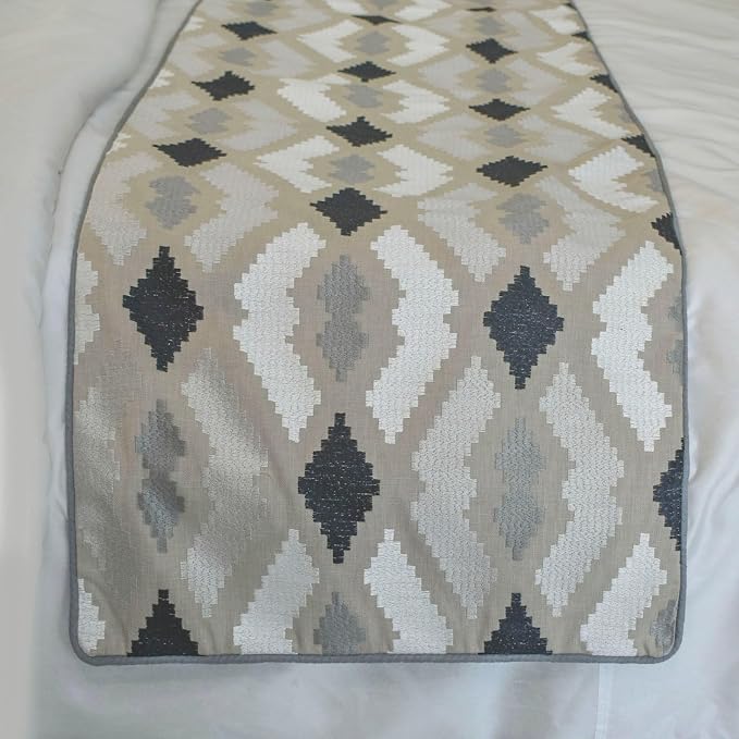 The HomeCentric King/Queen/Twin Beige Decorative Bed Runner Queen 74"x18" Bed - Image 4