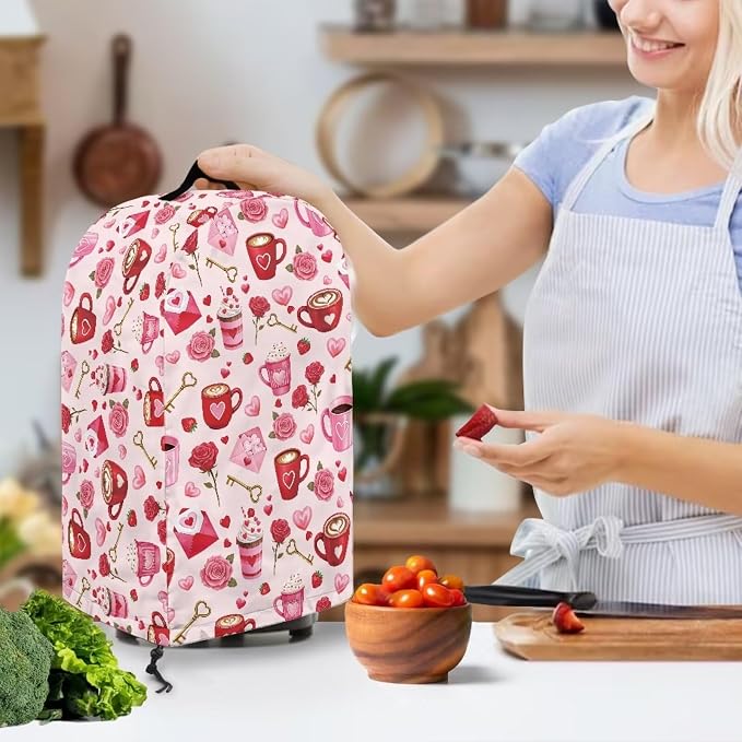 Pink Blender Dust Cover Valentine's Day Food Processor Cover Coffee Machine - Image 3