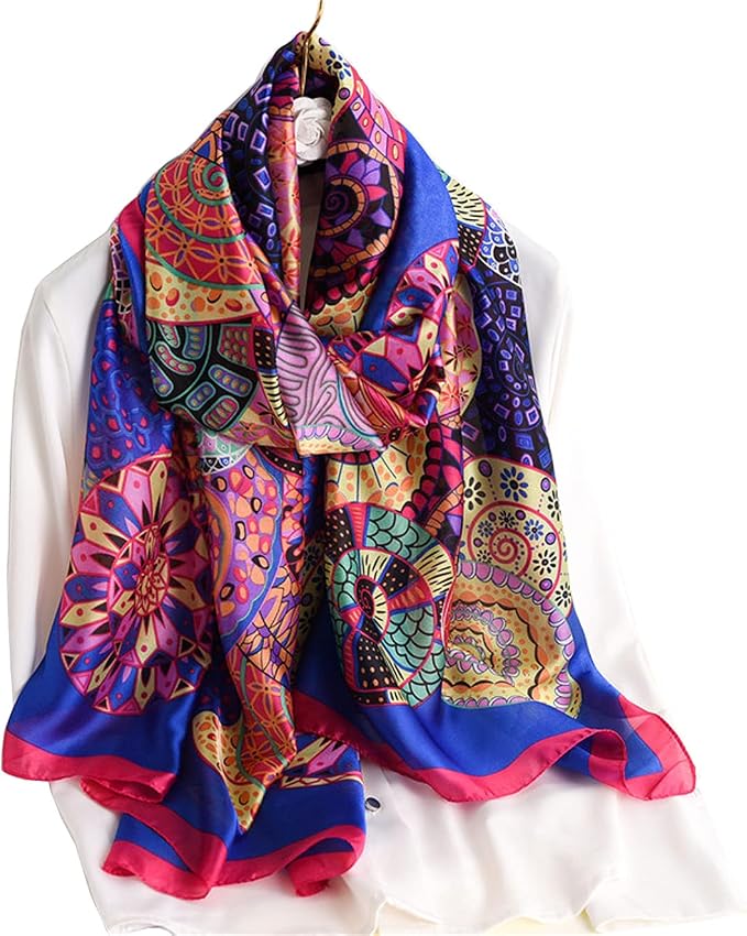 Fashion Scarves Scarf 100% Silk Feeling Scarf Silk Like Scarves Long by Myneiyi