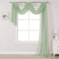 DONREN Sage Green Semi-Sheer Window Valance by DONREN