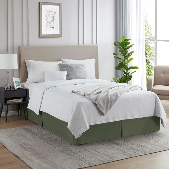 Nestl Olive Green Full XL Bed Skirt - Image 4