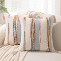 Boho Throw Pillow Covers 18x18 Set of 2 Woven Tufted Farmhouse Pillows Cover by Unknown