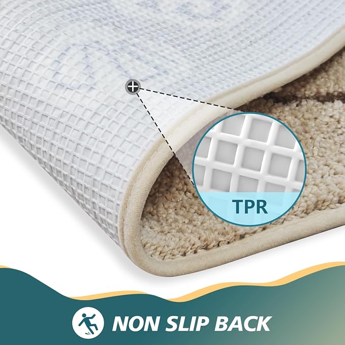 Beach Bathroom Rugs Soft Absorbent Ocean Wave Bath Mat - Image 5
