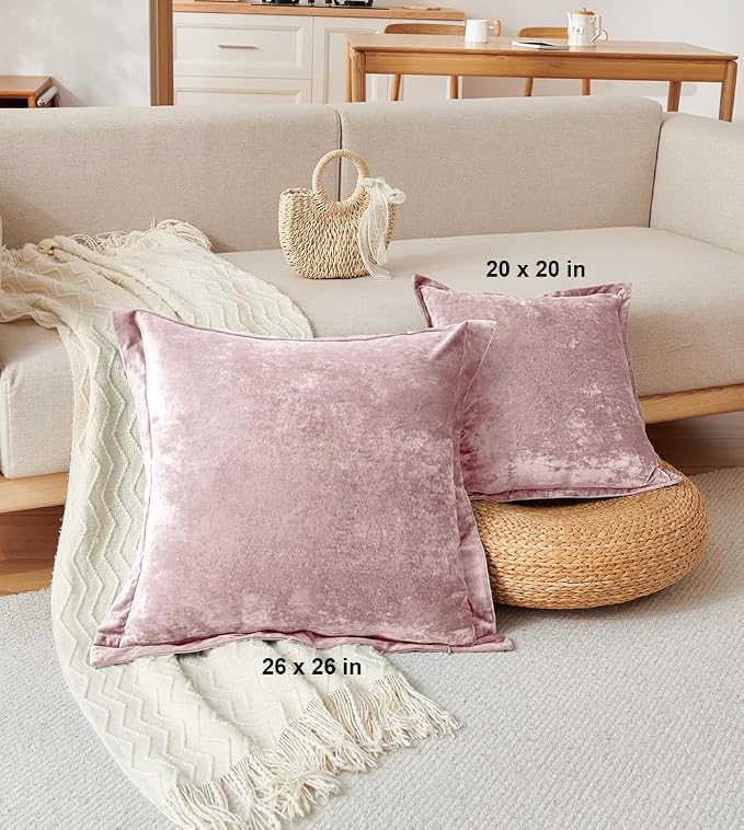 Luxurious Velvet Throw Pillow Covers 20x20 Set of 2 Decorative Pillow Covers - Image 4