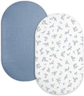 Bassinet Sheet for Baby Boy and Girl 2 Pack, Fitted Sheets for Rectangle by Meowcards