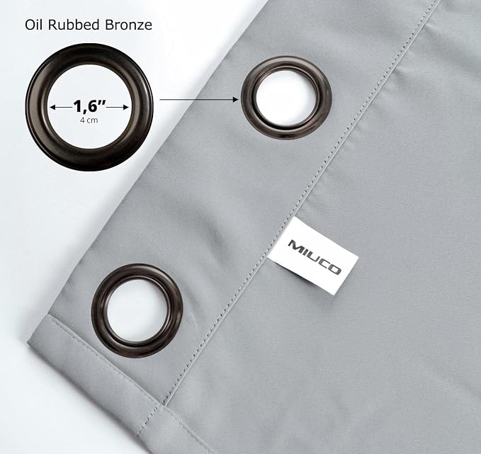 MIUCO Room Darkening Grommet Thermal Insulated Blackout Window Curtains Panels - Image 7
