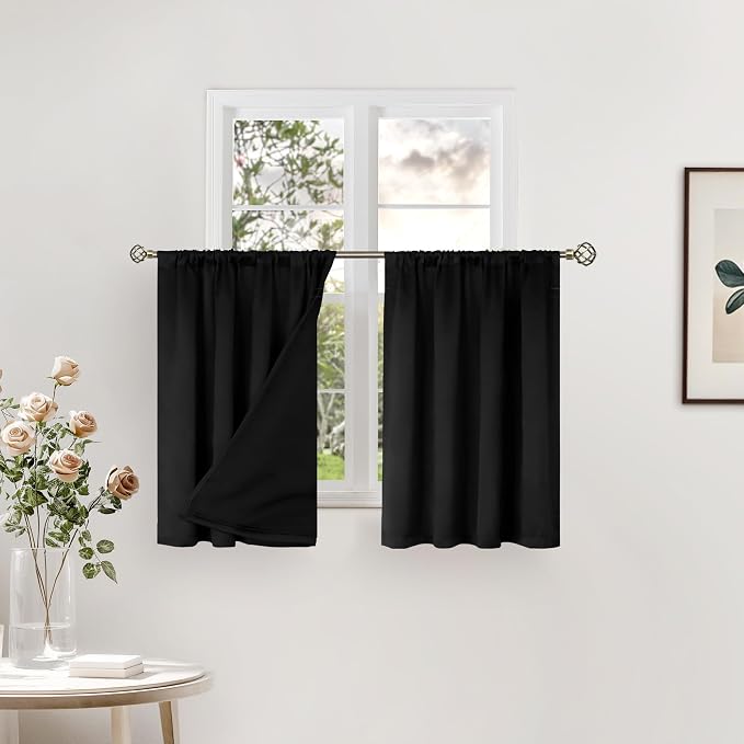 BGment Short Blackout Curtains for Kitchen 30 Inch Long, Bedroom Curtains for by BGment