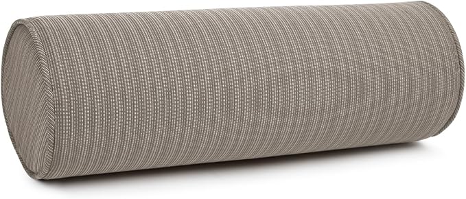 Sherry Kline Island Breeze Indoor/Outdoor Corded Neck Bolster Khaki 6"x 18" Set by SherryKline