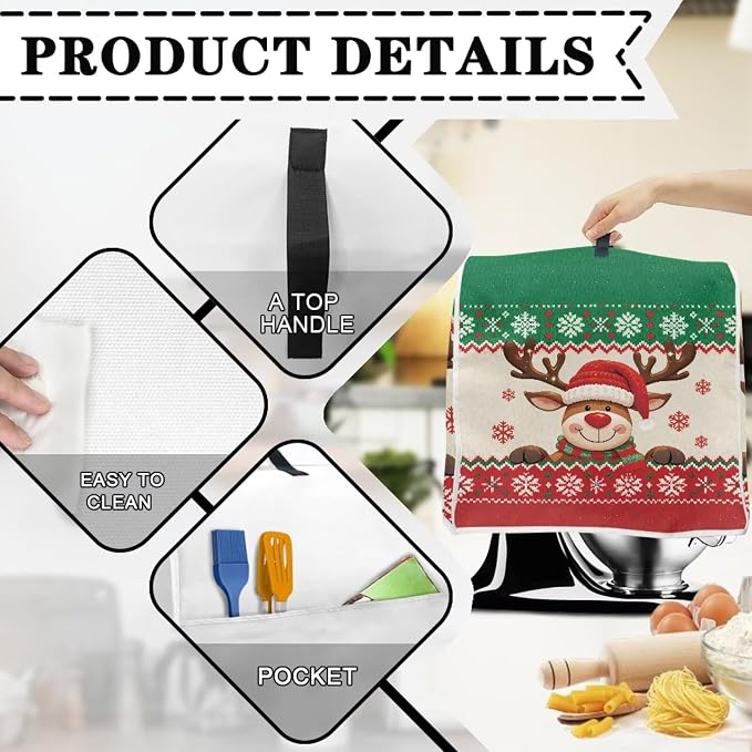 Christmas Stand Mixer Cover 6-8 Quart Kitchen Mixer Cover Washable Food - Image 5