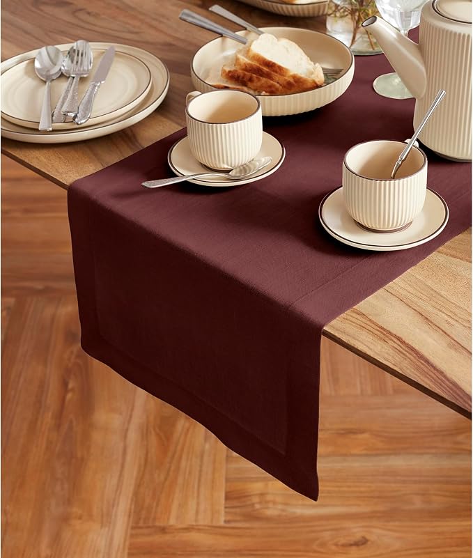 Solino Home 100% Pure Linen Cordovan 60 Inches Table Runner - Image 2