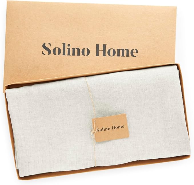 Solino Home 100% Pure Linen Light Flax Table Runner 48 Inches - Image 5