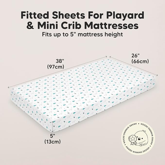 2-Pack Mini Crib Sheets Fitted - Image 3